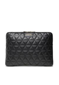 Guess Etui na laptopa GUCS13 QLBK Czarny. Kolor: czarny. Materiał: skóra