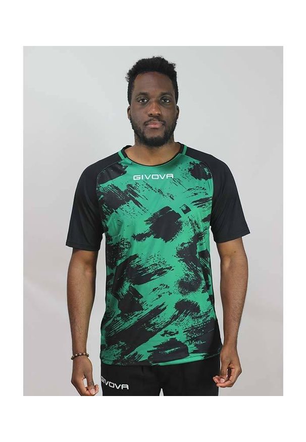 T-shirt Givova Art Sports 3XL Zielono-Czarny dla Mężczyzn. Kolor: wielokolorowy, czarny, zielony. Sport: piłka nożna, fitness