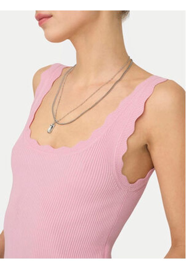 JDY Top Nanna 15290585 Różowy Slim Fit. Kolor: różowy. Materiał: wiskoza
