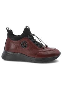 Bordowe Botki Filippo Wygodne Buty Damskie. Okazja: na co dzień. Kolor: czerwony. Materiał: neopren. Szerokość cholewki: normalna. Styl: casual, sportowy, elegancki #3