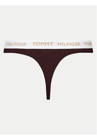 TOMMY HILFIGER - Tommy Hilfiger Stringi UW0UW05655 Bordowy. Kolor: czerwony. Materiał: bawełna #7