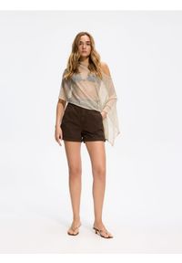 Reserved - Jeansowe szorty z paskiem - dark grey jeans. Materiał: jeans #1
