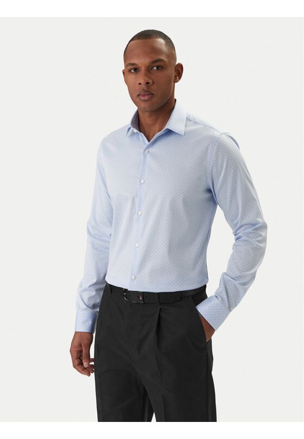 Calvin Klein Koszula LV019EU128 Błękitny Slim Fit. Kolor: niebieski. Materiał: bawełna