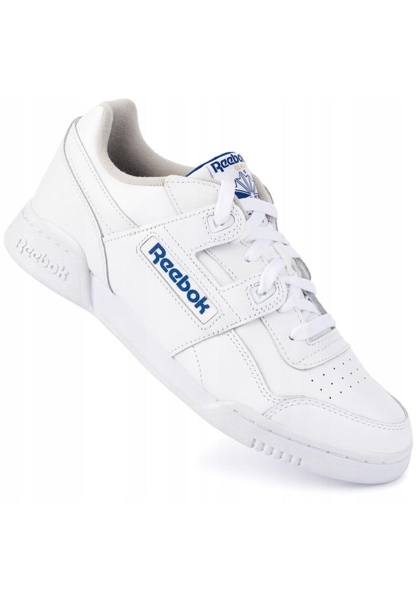 Reebok - Męskie buty sportowe sneakersy skórzane białe REEBOK WORKOUT PLUS. Kolor: biały. Materiał: skóra. Model: Reebok Workout