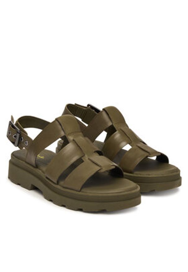Clarks Sandały Orinoco3 Strap 26186489 Zielony. Kolor: zielony. Materiał: skóra