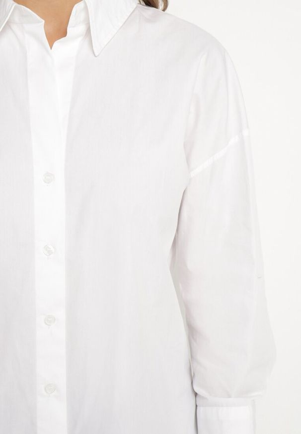 Born2be - Biała Bawełniana Koszula w Klasycznym Stylu Nalaris. Okazja: do pracy, na spotkanie biznesowe. Kolor: biały. Materiał: bawełna. Styl: klasyczny