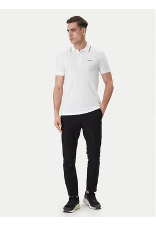 BOSS Polo Birdie Paule 50559365 Biały Slim Fit. Typ kołnierza: polo. Kolor: biały. Materiał: bawełna