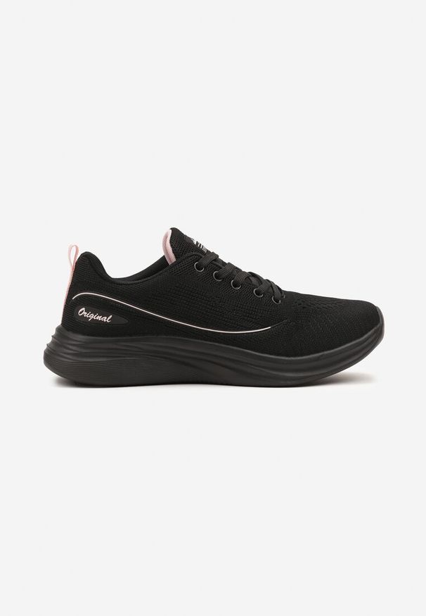 Born2be - Czarno-Różowe Buty Sportowe Sneakersy na Piankowej Podeszwie Talirens. Okazja: na co dzień. Kolor: czarny. Materiał: jeans