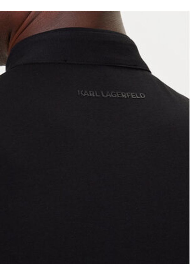 Karl Lagerfeld - KARL LAGERFELD Polo 745001 554221 Czarny Regular Fit. Typ kołnierza: polo. Kolor: czarny. Materiał: bawełna