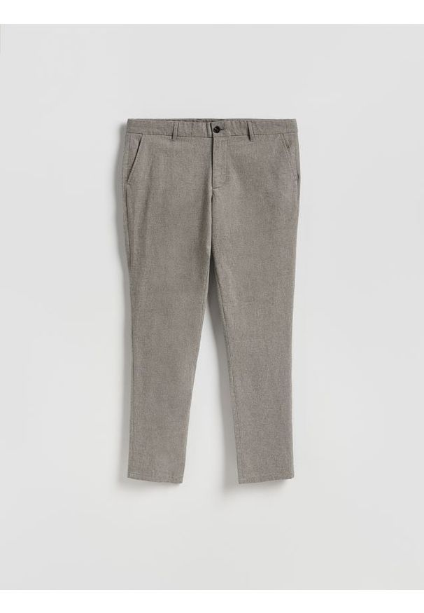 Reserved - Spodnie chino slim fit - szary. Kolor: szary. Materiał: tkanina, bawełna
