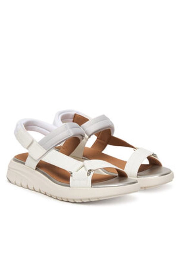 Geox Sandały D Flextride S D65BSD 05415 C1236 Biały. Kolor: biały. Materiał: skóra