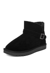 DeeZee Śniegowce MXPZ-21-BLACK SU Czarny. Kolor: czarny. Materiał: zamsz, skóra