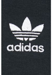 adidas Originals sukienka kolor czarny midi dopasowana. Kolor: czarny. Materiał: bawełna, dzianina. Długość rękawa: długi rękaw. Typ sukienki: dopasowane. Długość: midi #2
