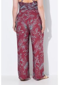 ULLA POPKEN - Damskie Spodnie palazzo dżungla szeroka nogawka elastyczny pas. Kolekcja: plus size. Kolor: niebieski. Materiał: wiskoza, materiał. Sport: joga i pilates