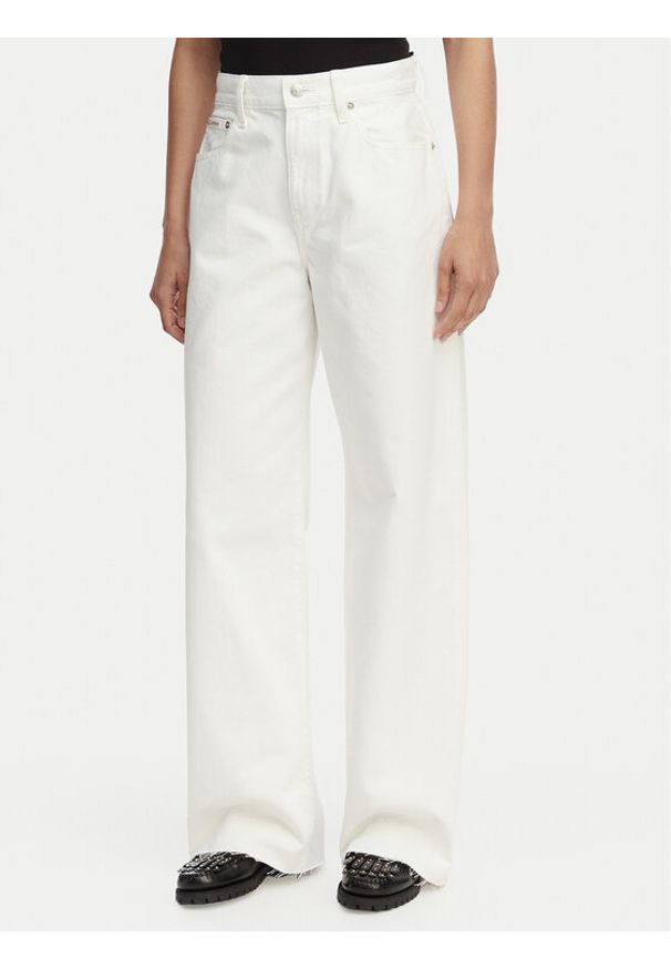 Calvin Klein Jeans Jeansy LV047F733G Kremowy Wide Leg. Kolor: kremowy