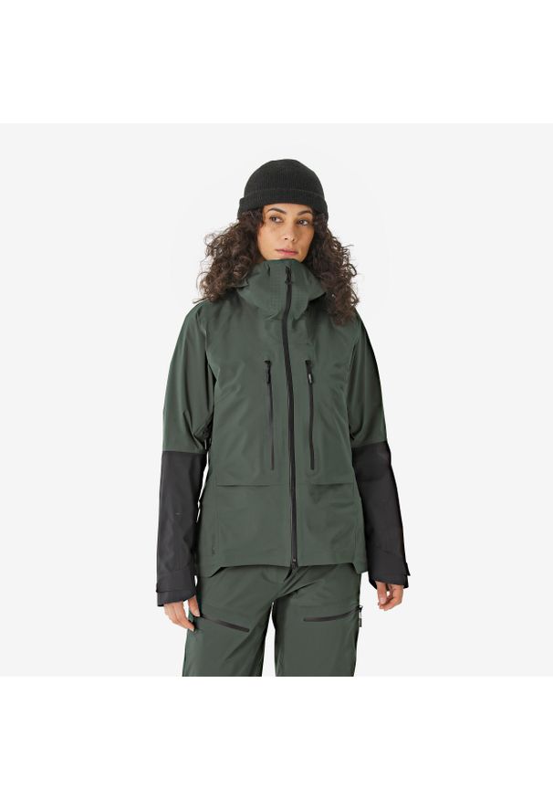 SIMOND - Kurtka skiturowa damska Wedze Wilder. Kolor: wielokolorowy, brązowy, zielony. Materiał: materiał. Sezon: zima. Sport: narciarstwo