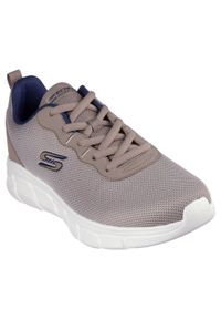skechers - Męskie BOBS B FLEX ICY EDGE Sneakersy Taupe. Kolor: brązowy. Materiał: materiał. Model: Skechers Sport