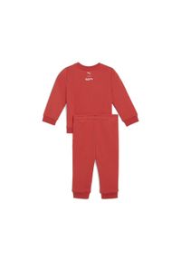 Puma - Zestaw dresowy dla małych dzieci Minicats PUMA × HOT WHEELS™ PUMA Red Fire. Okazja: na uczelnię. Kolor: czerwony. Materiał: dresówka. Wzór: nadruk