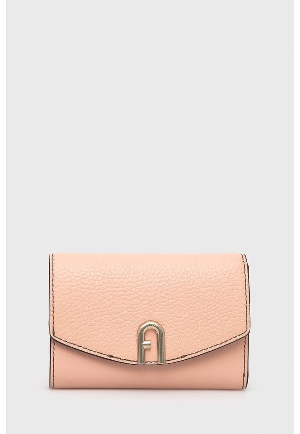 Furla portfel skórzany Primula damski kolor różowy. Kolor: różowy. Materiał: skóra. Wzór: gładki
