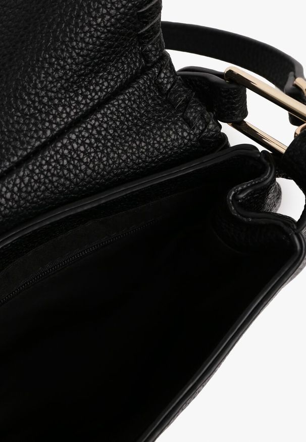 Renee - Czarna Torebka Typu Bagietka z Dołączonym Paskiem Crossbody Nanoria. Kolor: czarny. Styl: casual