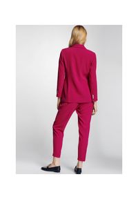 Ochnik - Eleganckie różowe spodnie damskie. Kolor: różowy. Materiał: poliester. Styl: elegancki #2