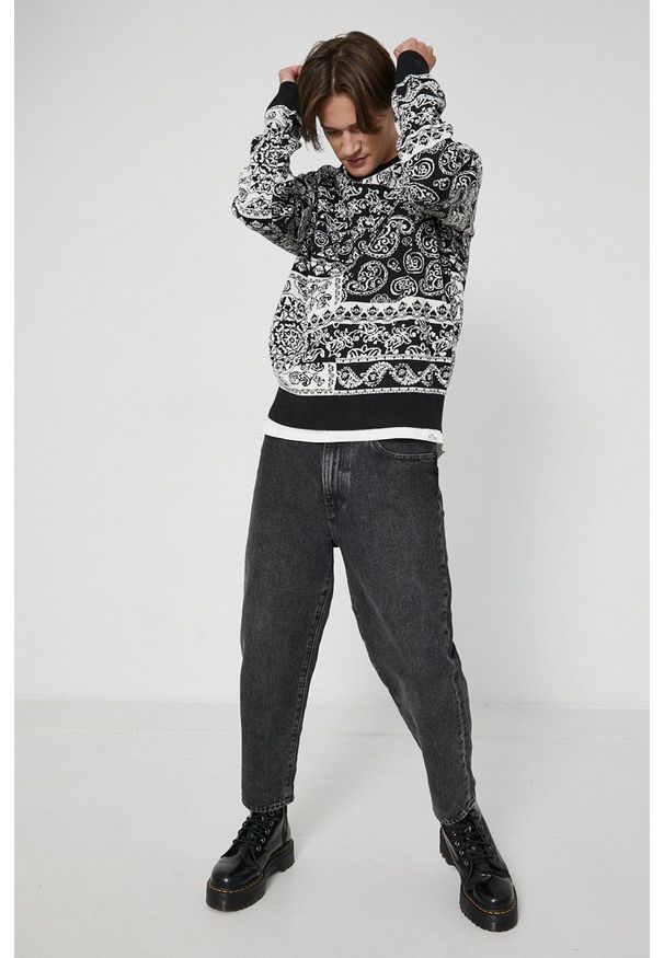 Jack & Jones - Sweter. Okazja: na co dzień. Kolor: czarny. Długość rękawa: długi rękaw. Długość: długie. Styl: casual