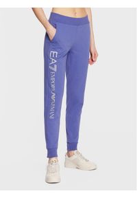 Spodnie dresowe EA7 Emporio Armani. Kolor: fioletowy. Materiał: bawełna, dresówka #1