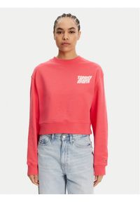 Tommy Jeans Bluza DW0DW21345 Różowy Relaxed Fit. Kolor: różowy. Materiał: bawełna
