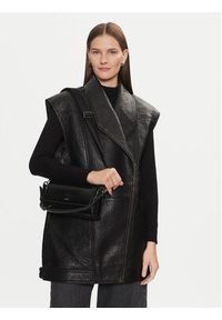 Calvin Klein Torebka Ck Must Conv Shoulder Bag_Shiny K60K612885 Czarny. Kolor: czarny. Materiał: skórzane