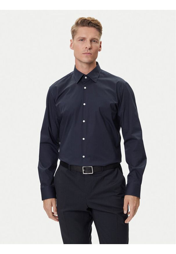 BOSS Koszula H-Joe 50549923 Granatowy Regular Fit. Kolor: niebieski. Materiał: bawełna