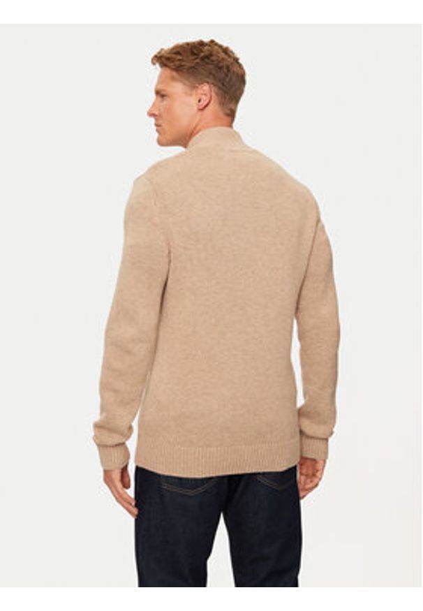 Pierre Cardin Sweter C5 51122/5076/8115 Beżowy Regular Fit. Kolor: beżowy. Materiał: bawełna, wełna