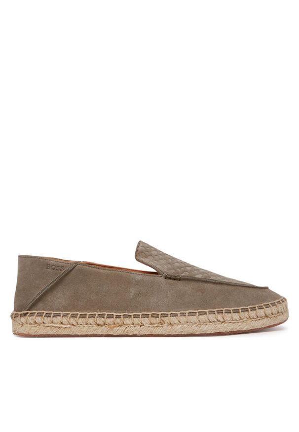 BOSS Espadryle Madeira Slon 50541781 Khaki. Kolor: brązowy. Materiał: zamsz, skóra