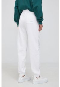 Pepe Jeans Spodnie bawełniane Audrey damskie kolor biały gładkie. Kolor: biały. Materiał: bawełna. Wzór: gładki #4