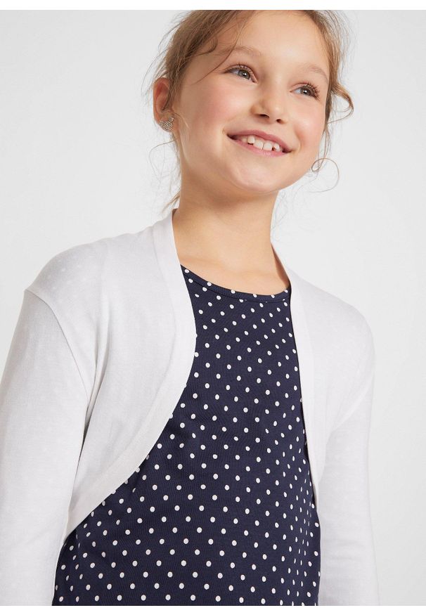 bonprix - Bolerko z dżerseju, z miękkiej wiskozy. Kolor: biały. Materiał: jersey, wiskoza