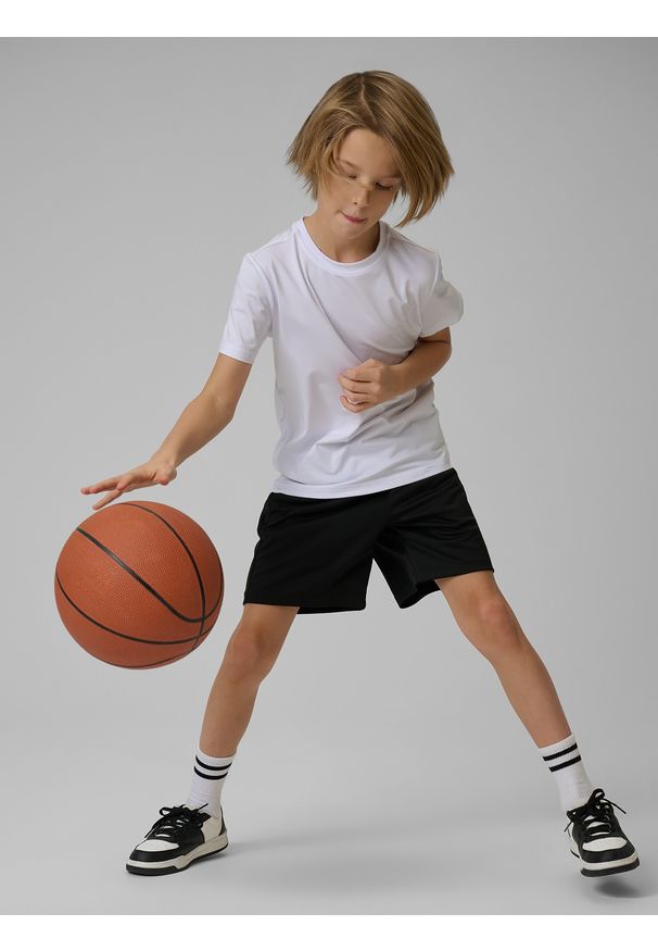 4f - 4F Koszulka sportowa szybkoschnąca chłopięca - biała 146/152 (10-12 lat). Kolor: biały. Sezon: lato