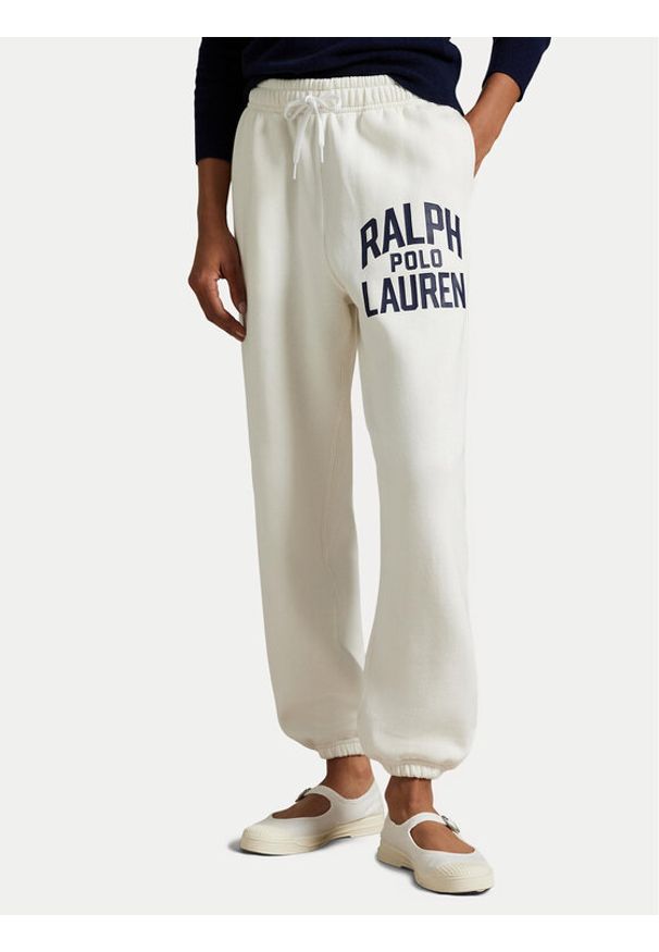 Polo Ralph Lauren Spodnie dresowe 211971758002 Biały Tapered Fit. Kolor: biały. Materiał: bawełna