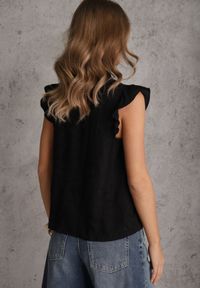 Renee - Czarna Haftowana Bluzka z Bawełny Zdobiona Falbankami Bolidia. Typ kołnierza: kołnierz z falbankami. Kolor: czarny. Materiał: bawełna. Wzór: haft, aplikacja. Styl: boho #3