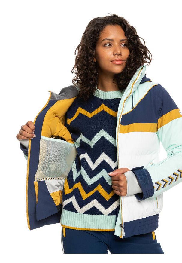 Roxy - Kurtka snowboardowa damska ROXY Peak Chic Insulated. Kolor: biały. Materiał: poliester. Sport: snowboard