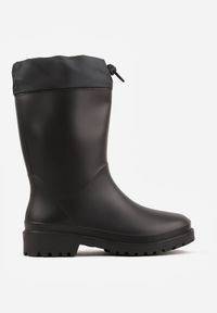 Born2be - Czarne Kalosze ze Stoperem na Cholewce Eunosa. Okazja: na co dzień. Kolor: czarny. Materiał: jeans. Szerokość cholewki: normalna. Styl: casual, elegancki #8