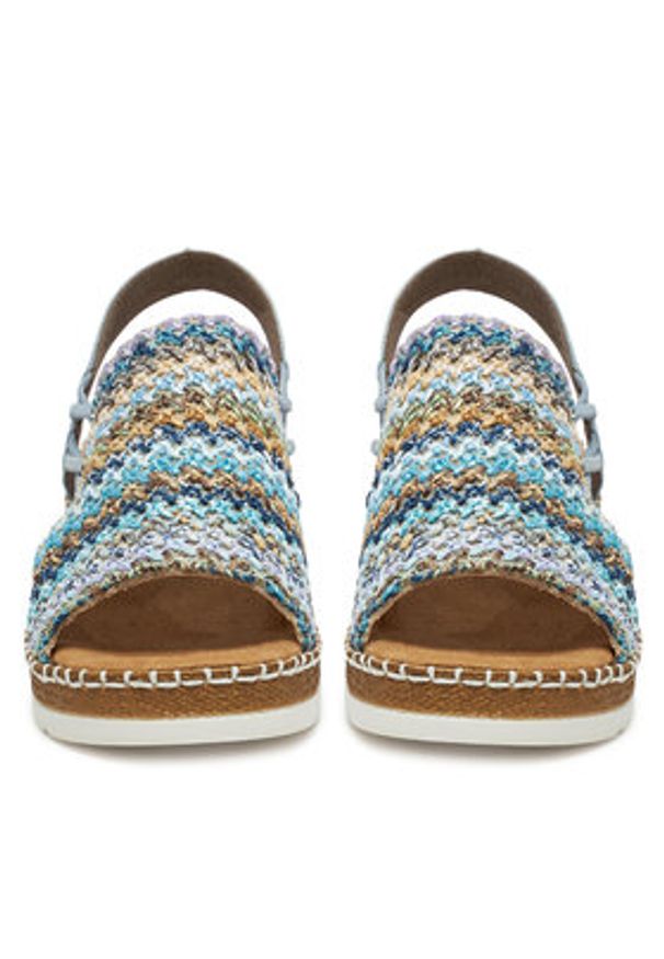 Rieker Sandały V1241-91 Kolorowy. Materiał: materiał. Wzór: kolorowy