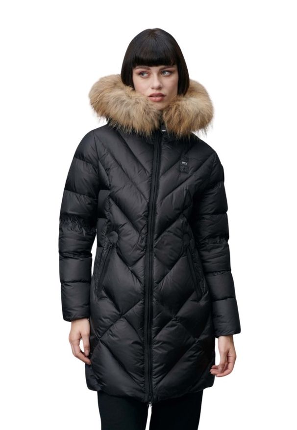 Blauer USA - BLAUER Czarna damska kurtka Althea Raincoat Long Jackets, Rozmiar S. Kolor: czarny. Materiał: puch, poliamid. Styl: elegancki