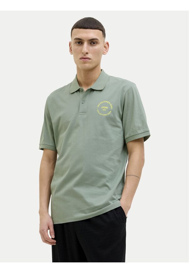 Jack & Jones Polo Simon 12269299 Zielony Regular Fit. Typ kołnierza: polo. Kolor: zielony. Materiał: bawełna