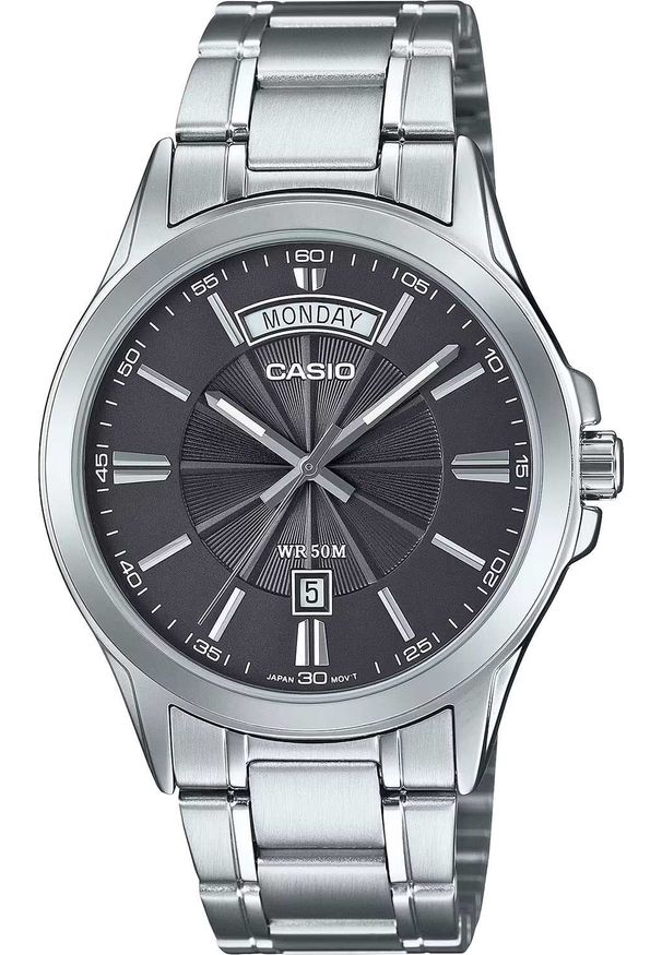 Zegarek Casio Zegarek Męski Casio MTP-1381D-7A Quartz Srebrny Stal. Kolor: srebrny
