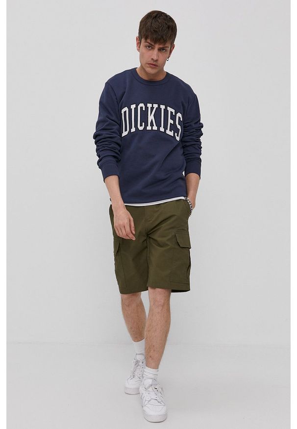 Dickies Szorty męskie kolor zielony. Okazja: na co dzień. Kolor: zielony. Materiał: tkanina. Wzór: gładki. Styl: casual