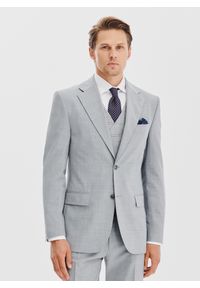 Pako Lorente - PAKO LORENTE - Gładka szara marynarka garniturowa. Okazja: na spotkanie biznesowe. Kolor: szary. Materiał: wełna, poliester. Wzór: gładki. Sezon: jesień. Styl: biznesowy #1
