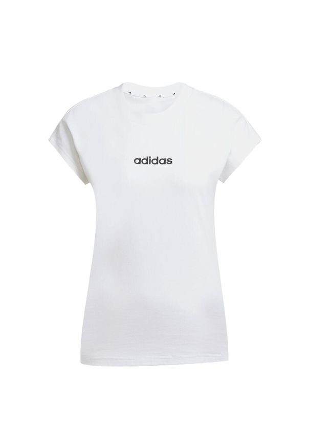 Adidas - Koszulka Essentials Linear Cotton. Kolor: biały, wielokolorowy, czarny. Materiał: bawełna