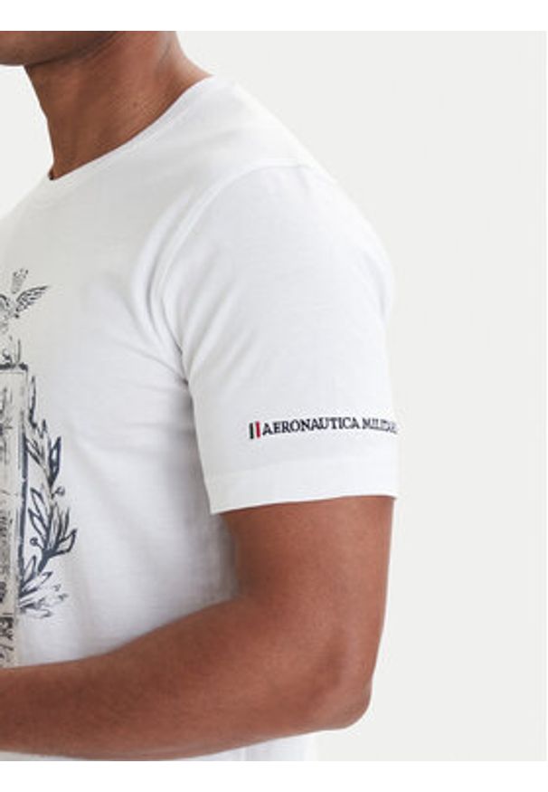 Aeronautica Militare T-Shirt 261TS2540UJ00727 Biały Regular Fit. Kolor: biały. Materiał: bawełna