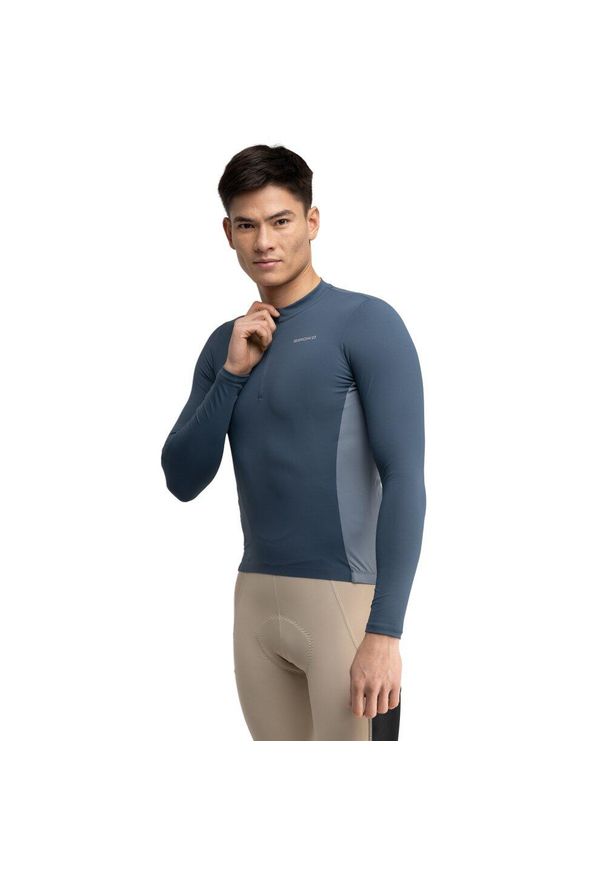 SIROKO - Męska koszulka rowerowa gravel z długim rękawem Kolarstwo Siroko GM3 Karakór. Kolor: niebieski. Materiał: materiał. Długość rękawa: długi rękaw. Długość: długie. Sport: kolarstwo