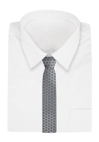 Męski Krawat - Angelo di Monti - Srebrny w Gęste Grochy. Kolor: srebrny. Materiał: tkanina. Wzór: grochy. Styl: wizytowy, elegancki #2
