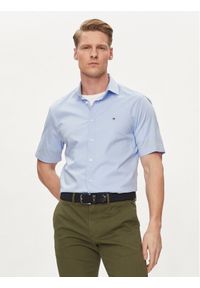 TOMMY HILFIGER - Tommy Hilfiger Koszula Core MW0MW34626 Błękitny Regular Fit. Kolor: niebieski. Materiał: bawełna